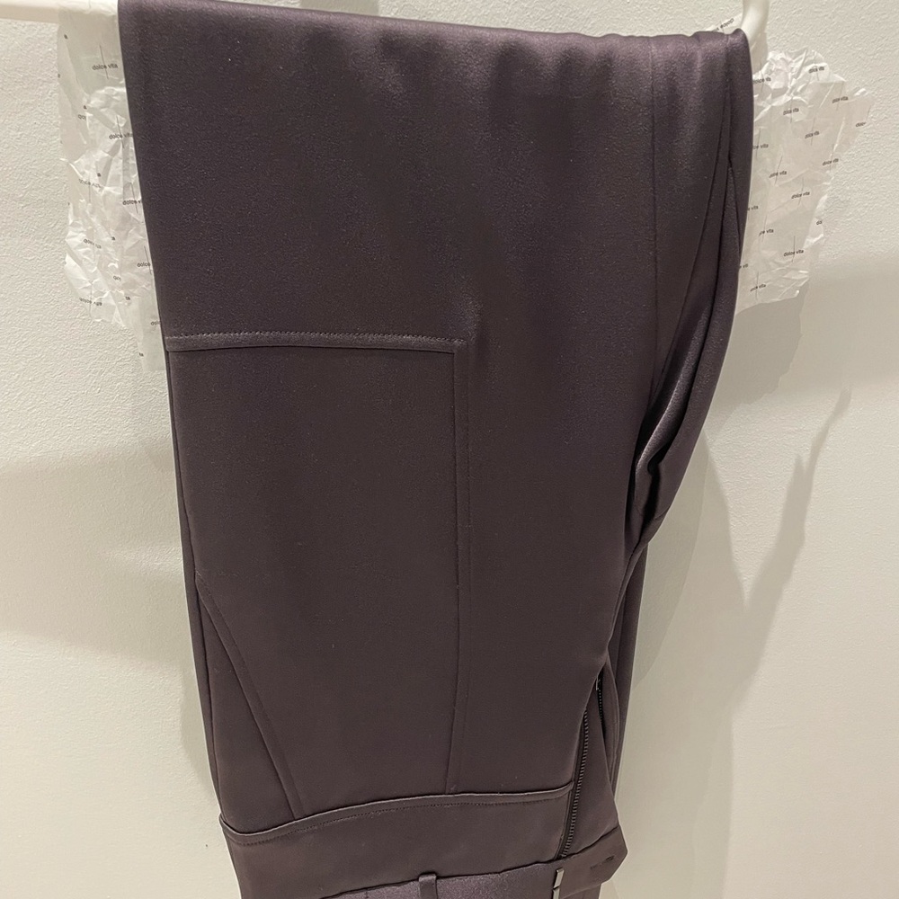 Halston heritage plum satin trousers